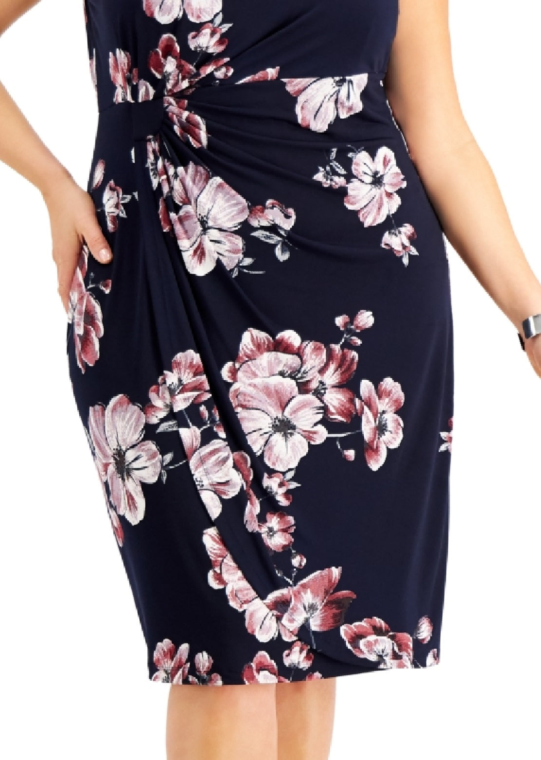 Vestido envelope sintético Ity da Connected Women's, azul, tamanho 24W