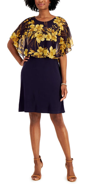 Connected Women's Popover Sheath Dress Yellow Size 10Petite