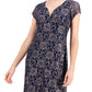 Vestido de renda estampado feminino conectado, azul, tamanho 10