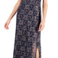 Vestido de renda estampado feminino conectado, azul, tamanho 16