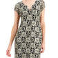 Vestido de renda estampado feminino conectado, amarelo, tamanho 8
