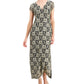 Vestido de renda estampado feminino conectado, amarelo, tamanho 8