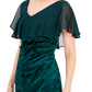 Vestido de festa e coquetel de veludo chiffon feminino conectado, verde, tamanho 6