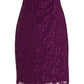 Vestido tubinho com recorte de renda e lantejoulas da Connected Apparel, roxo, tamanho 16