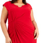Vestido feminino com aba lateral vermelho tamanho 18W da Connected