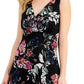 Vestido feminino com estampa floral em chiffon conectado, preto, tamanho 6