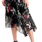 Vestido feminino com estampa floral em chiffon conectado, preto, tamanho 6