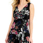 Vestido feminino com estampa floral em chiffon conectado, preto, tamanho 8