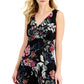 Vestido feminino com estampa floral em chiffon preto tamanho 16 da Connected
