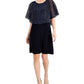 Vestido de capa metálico com fios feminino conectado, azul, tamanho 12, pequeno