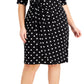 Vestido tubinho com estampa de bolinhas e aba lateral Connected Feminino, preto, tamanho 22W