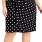 Vestido tubinho com estampa de bolinhas e aba lateral Connected Feminino, preto, tamanho 22W