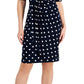 Vestido tubinho com estampa de bolinhas e aba lateral Connected feminino, azul, tamanho 6, pequeno