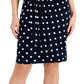 Vestido tubinho com estampa de bolinhas e aba lateral Connected feminino, azul, tamanho 6, pequeno