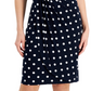 Vestido tubinho com estampa de bolinhas e aba lateral Connected feminino, azul, tamanho 12, pequeno