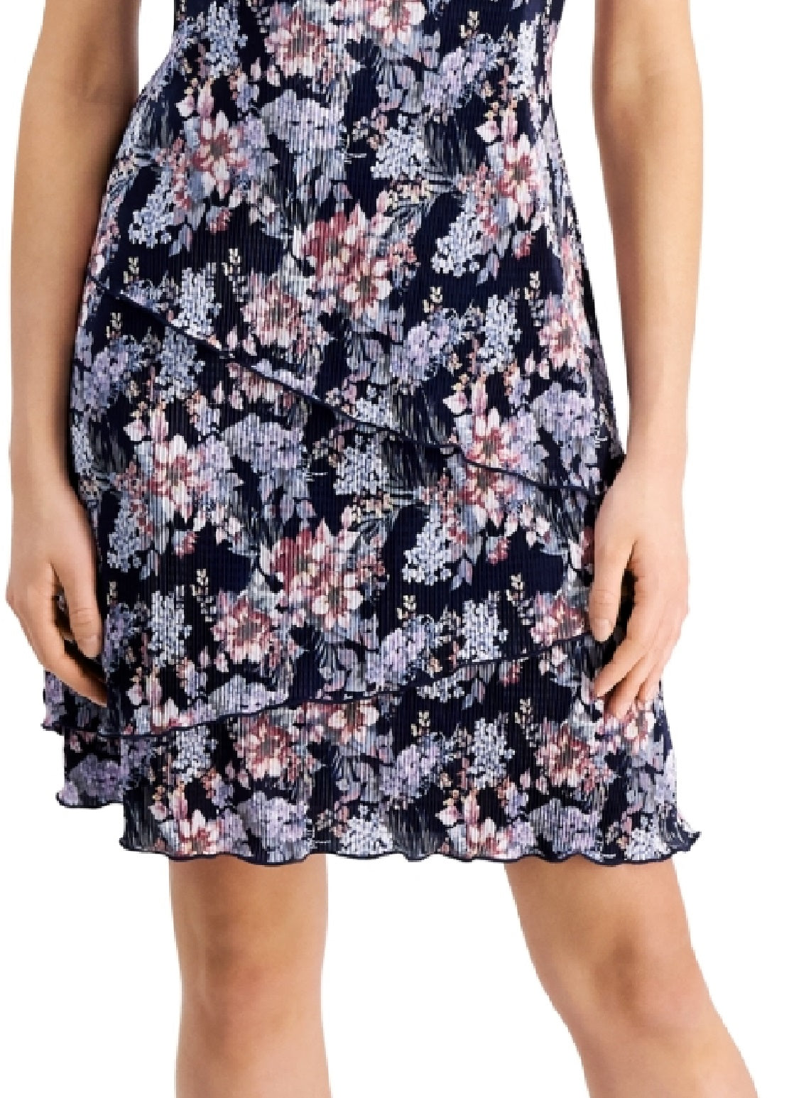 Vestido tubinho estampado plissado feminino Connected rosa tamanho 6