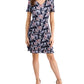 Vestido tubinho estampado plissado feminino Connected rosa tamanho 8
