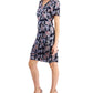 Vestido tubinho estampado plissado feminino Connected rosa tamanho 8