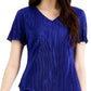 Vestido tubinho plissado em camadas feminino Connected, azul, tamanho 12, pequeno