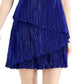 Vestido tubinho plissado em camadas feminino Connected, azul, tamanho 12, pequeno