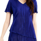Vestido tubinho plissado em camadas feminino Connected, azul, tamanho 12, pequeno