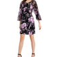 Vestido tubinho de chiffon com mangas curtas feminino conectado, roxo, tamanho 6, pequeno