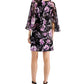 Vestido tubinho de chiffon com mangas curtas feminino conectado, roxo, tamanho 6, pequeno