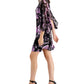 Vestido tubinho de chiffon com mangas curtas feminino conectado, roxo, tamanho 6, pequeno
