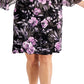 Vestido tubinho de chiffon com mangas curtas feminino conectado, roxo, tamanho 14W