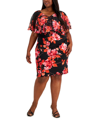 Vestido tubinho floral popover feminino conectado laranja tamanho 20W