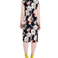 Vestido midi com estampa floral feminino Connected, azul, tamanho 4