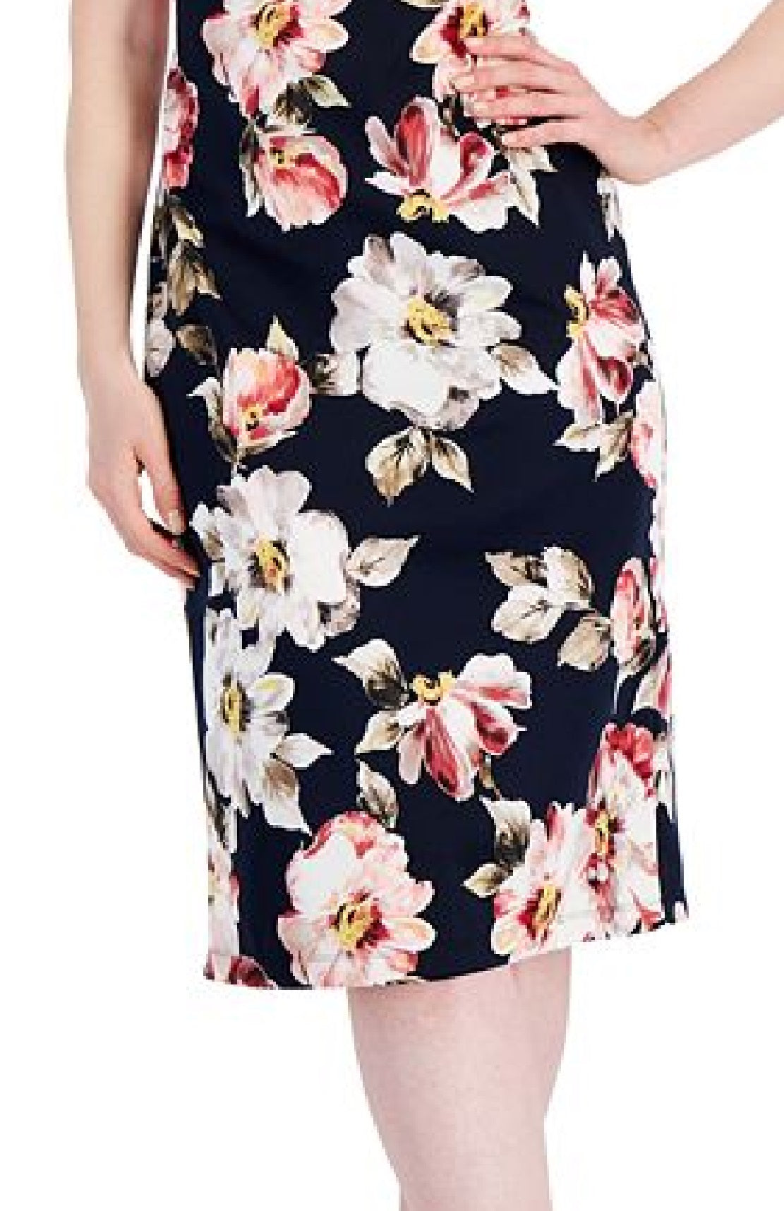 Vestido midi com estampa floral feminino Connected, azul, tamanho 10