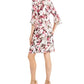 Vestido tubinho feminino Connected com manga 3/4, vermelho, tamanho 8, pequeno