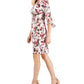 Vestido tubinho feminino Connected com manga 3/4, vermelho, tamanho 8, pequeno