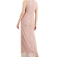 Vestido feminino com pregas e frente torcida, rosa, tamanho 10