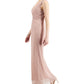 Vestido feminino com pregas e frente torcida, rosa, tamanho 10