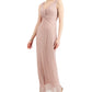 Vestido feminino com pregas e frente torcida, rosa, tamanho 10