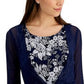 Vestido jaqueta de chiffon estampado feminino Connected, 2 peças, azul, tamanho 6