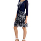 Vestido jaqueta de chiffon estampado feminino Connected, 2 peças, azul, tamanho 8