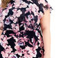 Vestido midi popover com estampa floral feminino conectado, rosa, tamanho 24W
