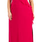 Vestido feminino com decote em V e babados, rosa, tamanho 14W