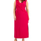 Vestido feminino com decote em V e babados, rosa, tamanho 14W