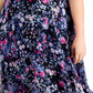 Vestido feminino Connected de chiffon com ajuste e abertura frontal, azul, tamanho 20W