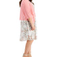 Vestido estampado feminino conectado e jaqueta de malha branca tamanho 18W