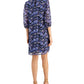 Vestido feminino com estampa floral evasê azul tamanho 6 da Connected