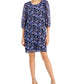 Vestido feminino com estampa floral evasê azul tamanho 6 da Connected