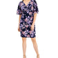 Vestido tubinho feminino Connected, manga curta, em camadas, azul, tamanho 6, pequeno