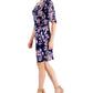 Vestido tubinho feminino Connected, manga curta, em camadas, azul, tamanho 10, pequeno