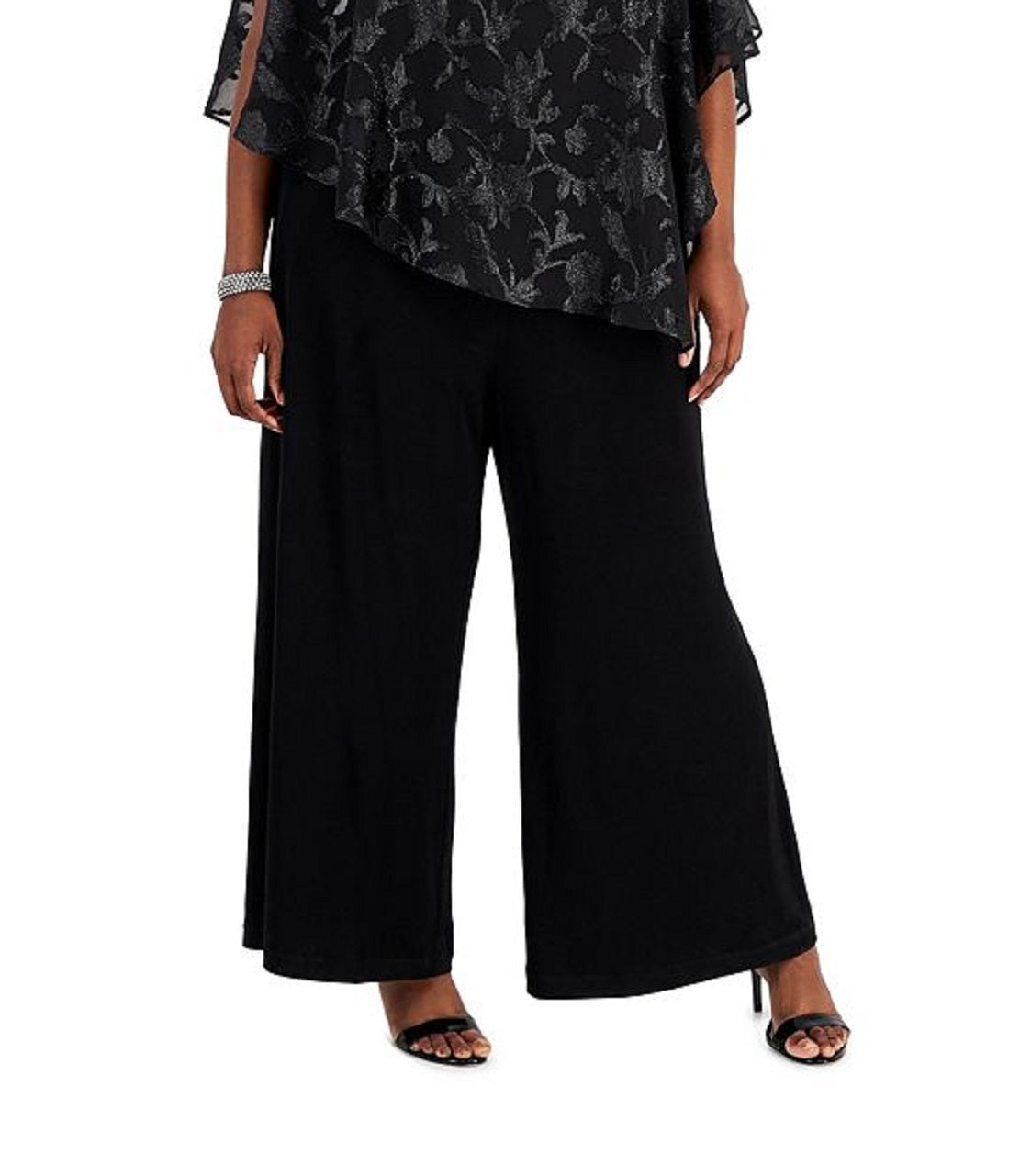 Macacão feminino com sobreposição assimétrica conectado, preto, tamanho 18W
