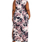 Vestido feminino com estampa floral e babados, roxo, tamanho 16W